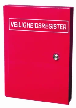 KAST VEILIGHEIDSREGISTER STAAL ROOD