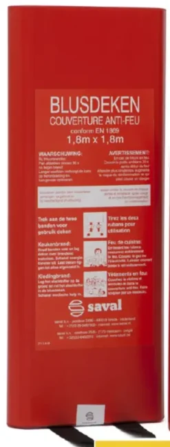 BRANDDEKEN 180X180CM NL/FR RODE BOX